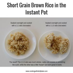 Short Grain Brown Rice in the Instant Pot