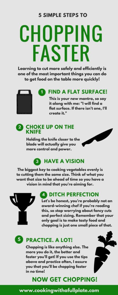 5 Tips to help you chop faster. Find all the details (and video) by clicking through to Cooking with a Full Plate.