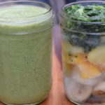 Make Ahead Green Smoothie Pack Before and After