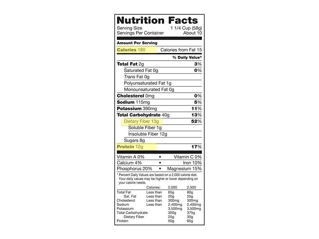 Kashi Nutrition Label