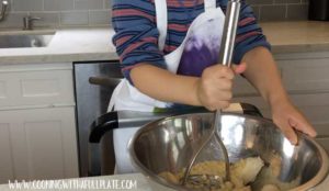 Mashing is a great kitchen activity for preschoolers