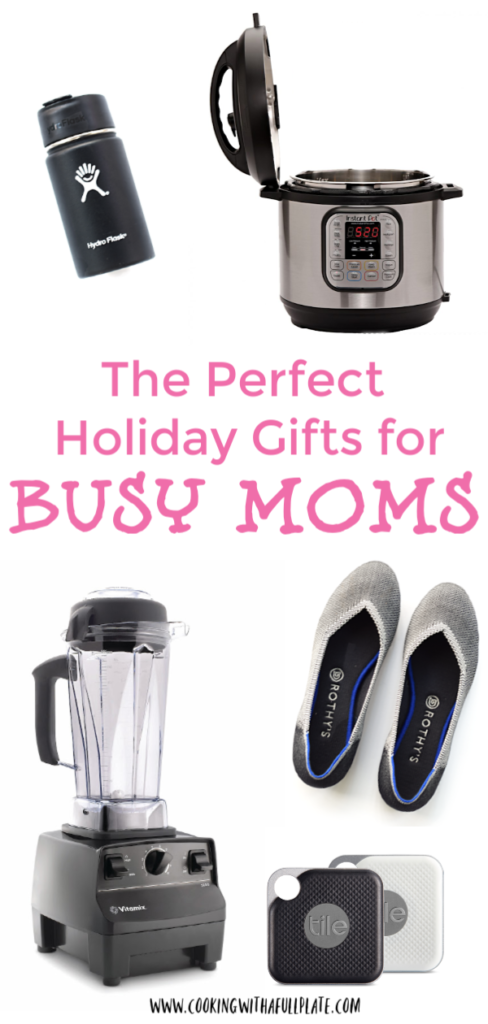 Pin image of different gift ideas for busy moms