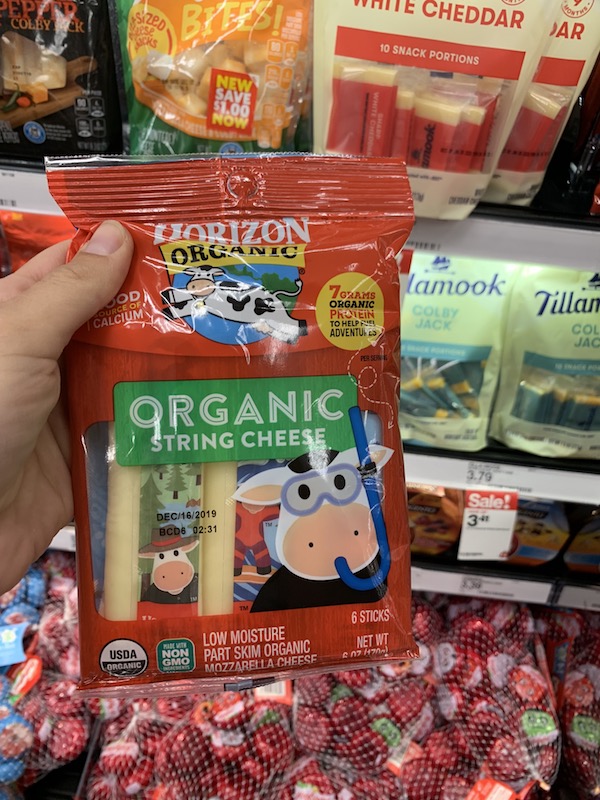 String cheese kids snack
