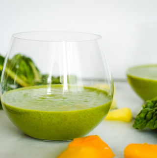 Photo of the bright green smoothie for kids